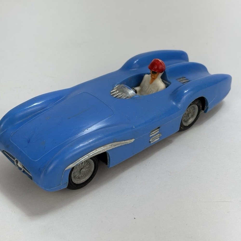 Vintage Marx Hong Kong Mercedes Benz Toy Car Blue Plastic Driver